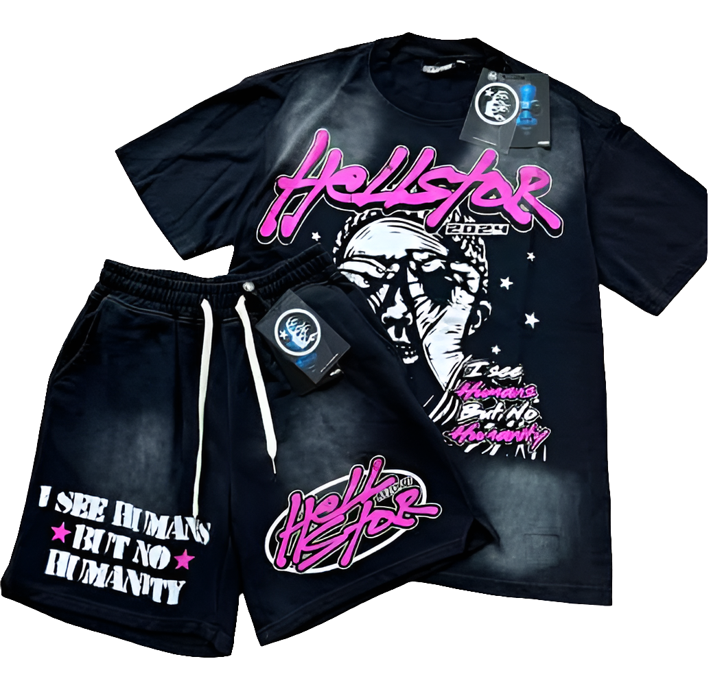 Hellstar Black/Pink Short Set